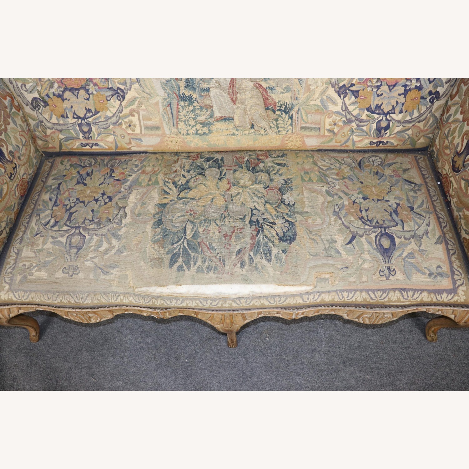 18th Century French Louis XV Needlepoint Settee  - image-3