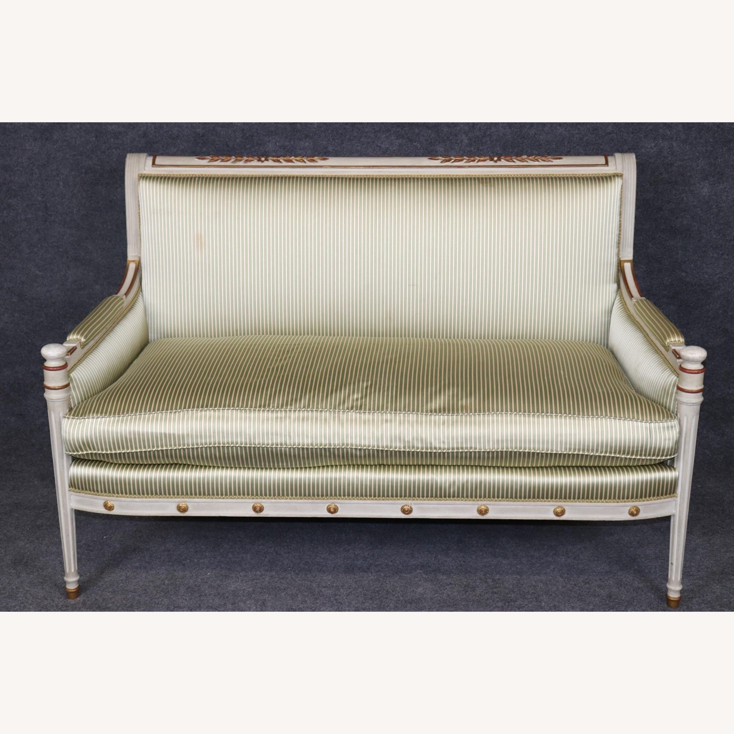 Vintage French Louis XVI Directoire Style Settee - image-14