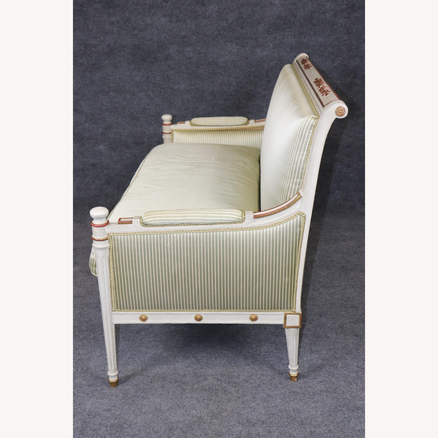 Vintage French Louis XVI Directoire Style Settee - image-11