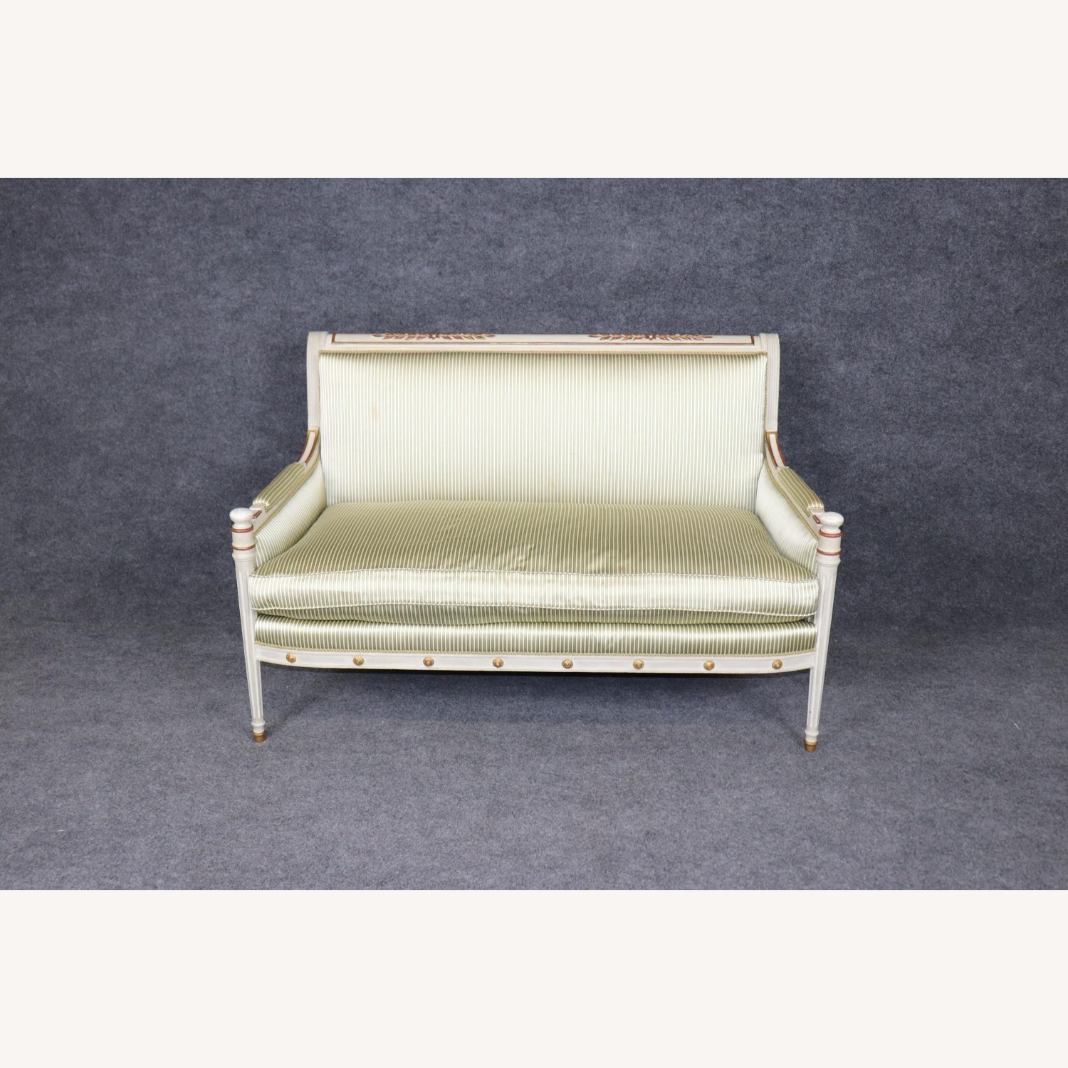 Vintage French Louis XVI Directoire Style Settee - image-15