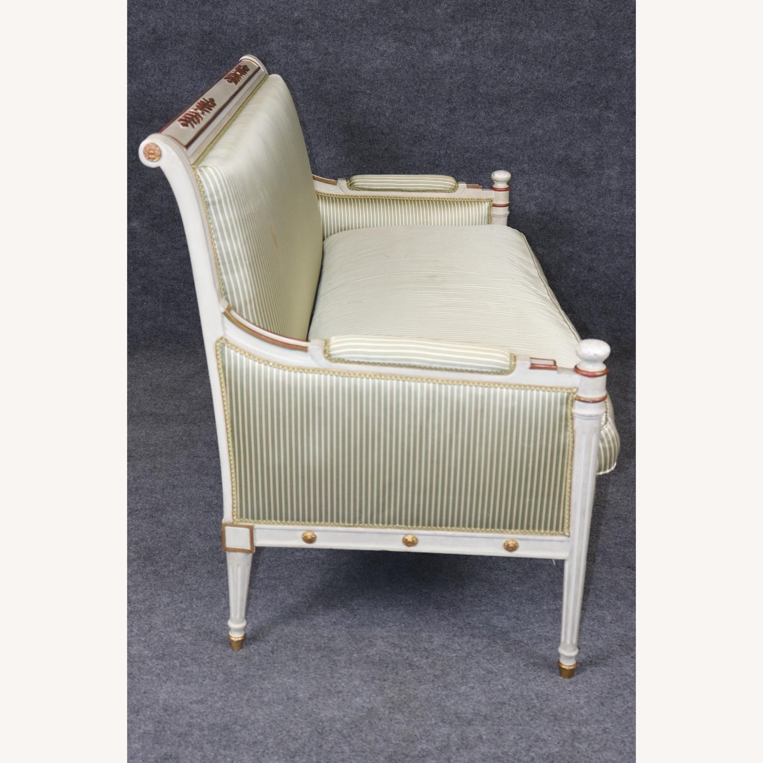 Vintage French Louis XVI Directoire Style Settee - image-13