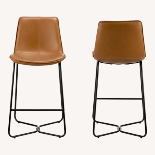Used Macy's Light Brown Leather Stools for sale on AptDeco