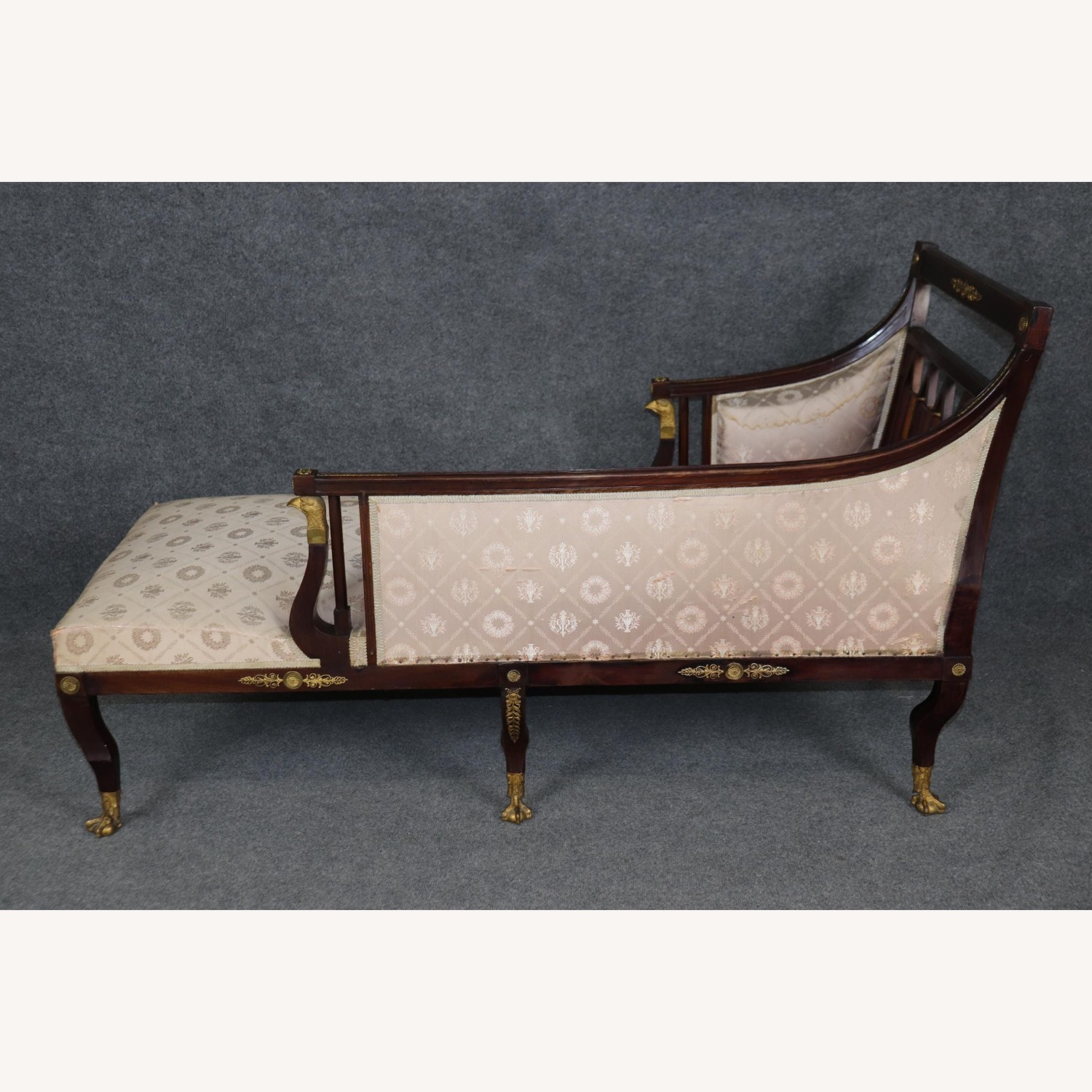 19th Century Ormolu French Empire Chaise Lounge - image-8