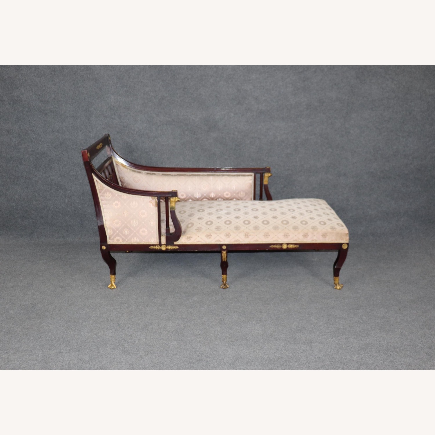 19th Century Ormolu French Empire Chaise Lounge - image-9