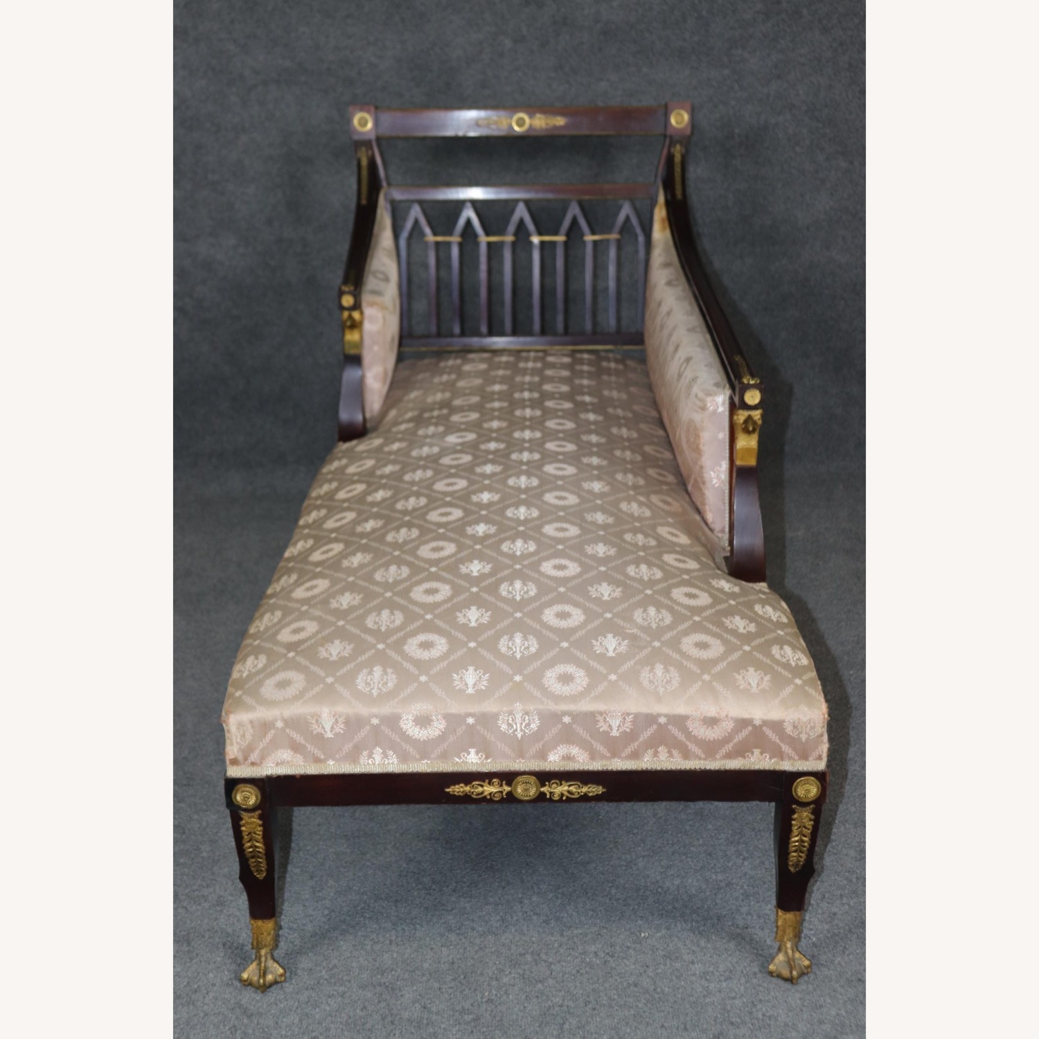 19th Century Ormolu French Empire Chaise Lounge - image-10