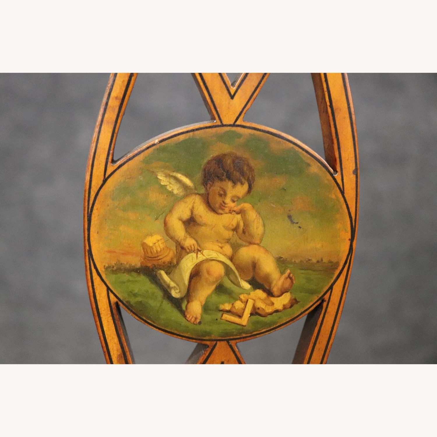 19th Century English Adams Style Cane Seat Settee - image-2