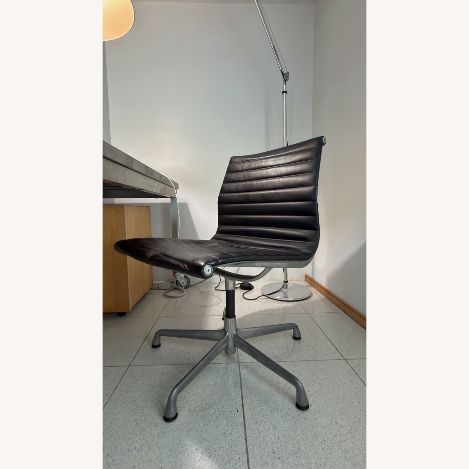 Herman Miller Eames Aluminum Leather Side Chair - image-5