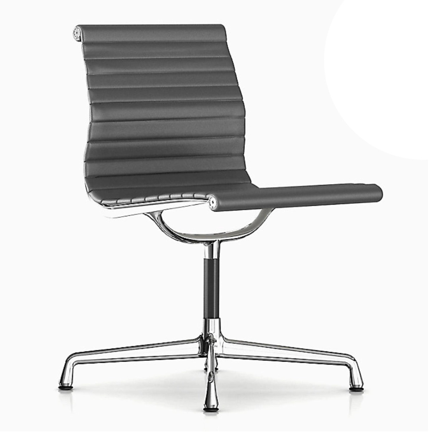 Herman Miller Eames Aluminum Leather Side Chair - image-1