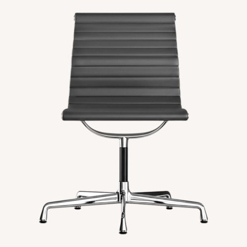 Used Herman Miller Eames Aluminum Leather Side Chair for sale on AptDeco