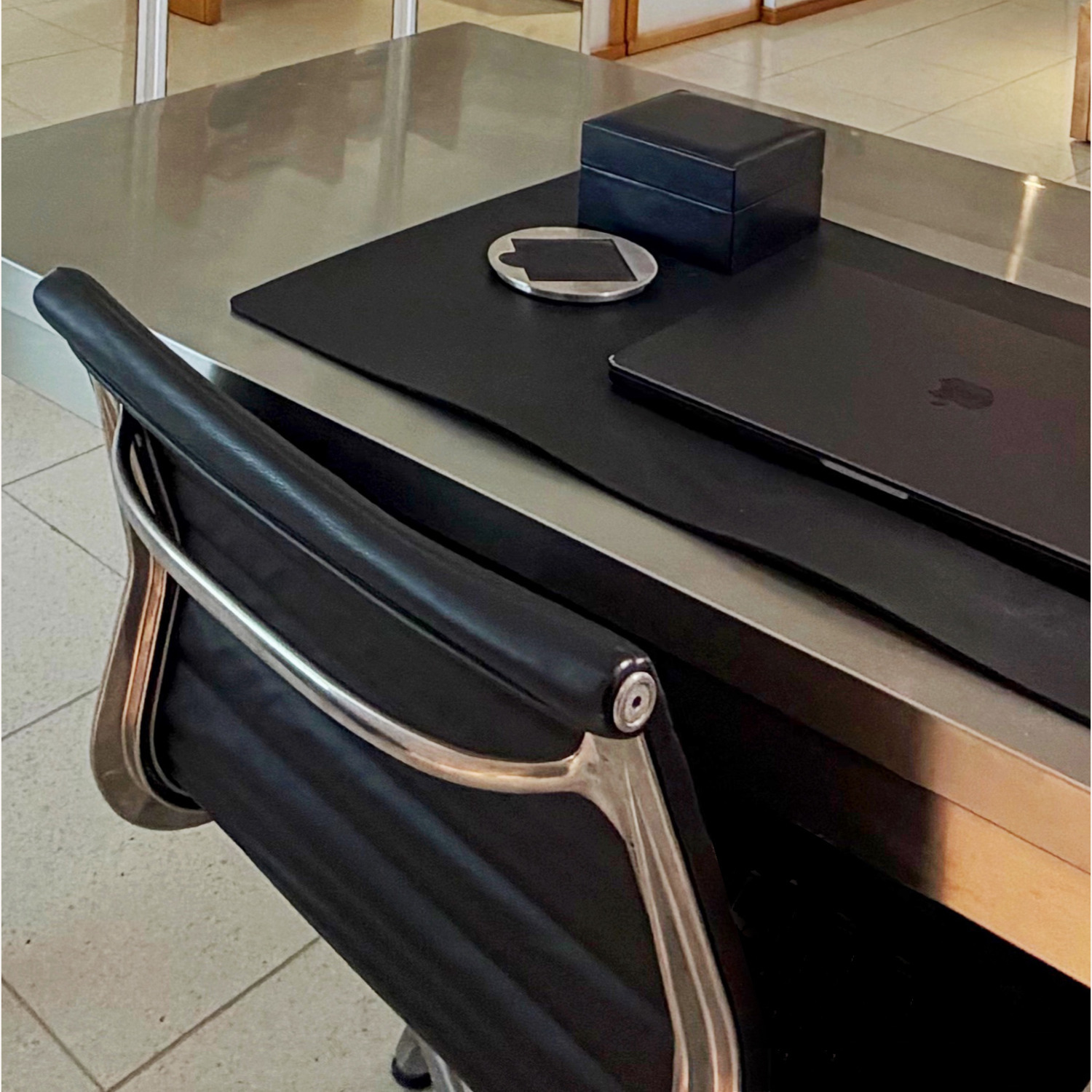 Herman Miller Eames Aluminum Leather Side Chair - image-3