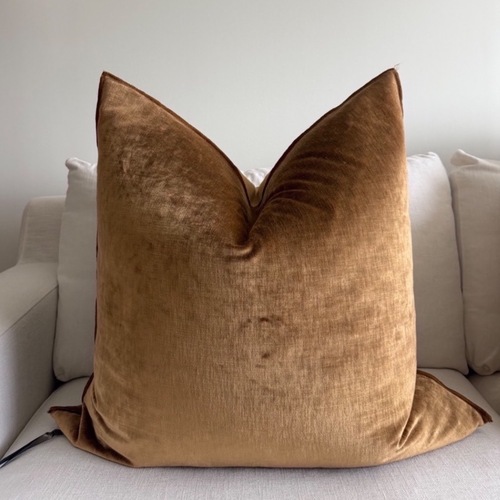 Used Maison de Vacances Bronze Velvet Pillow for sale on AptDeco