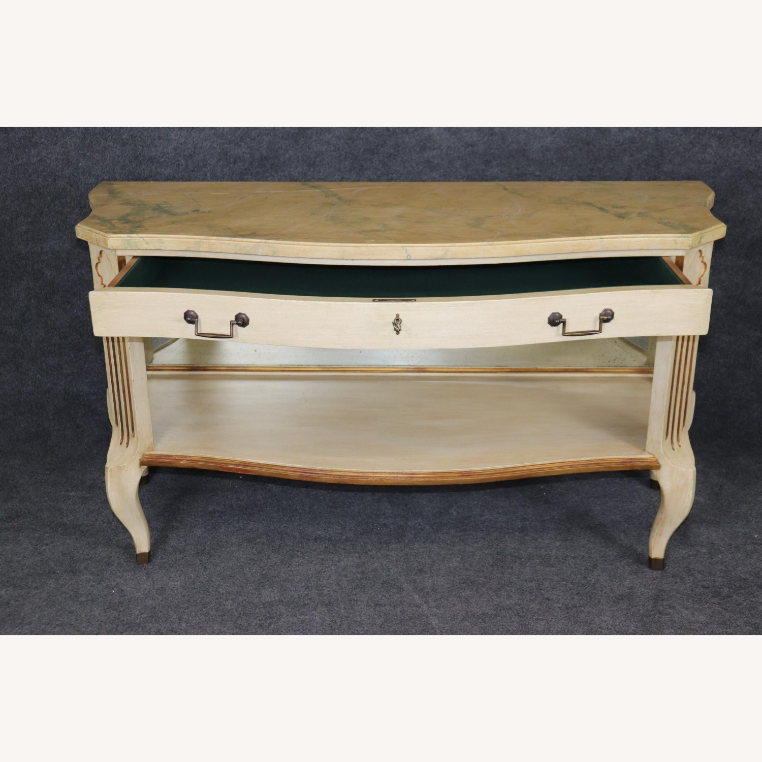 Vintage Faux Marble Top Console Tables - image-5