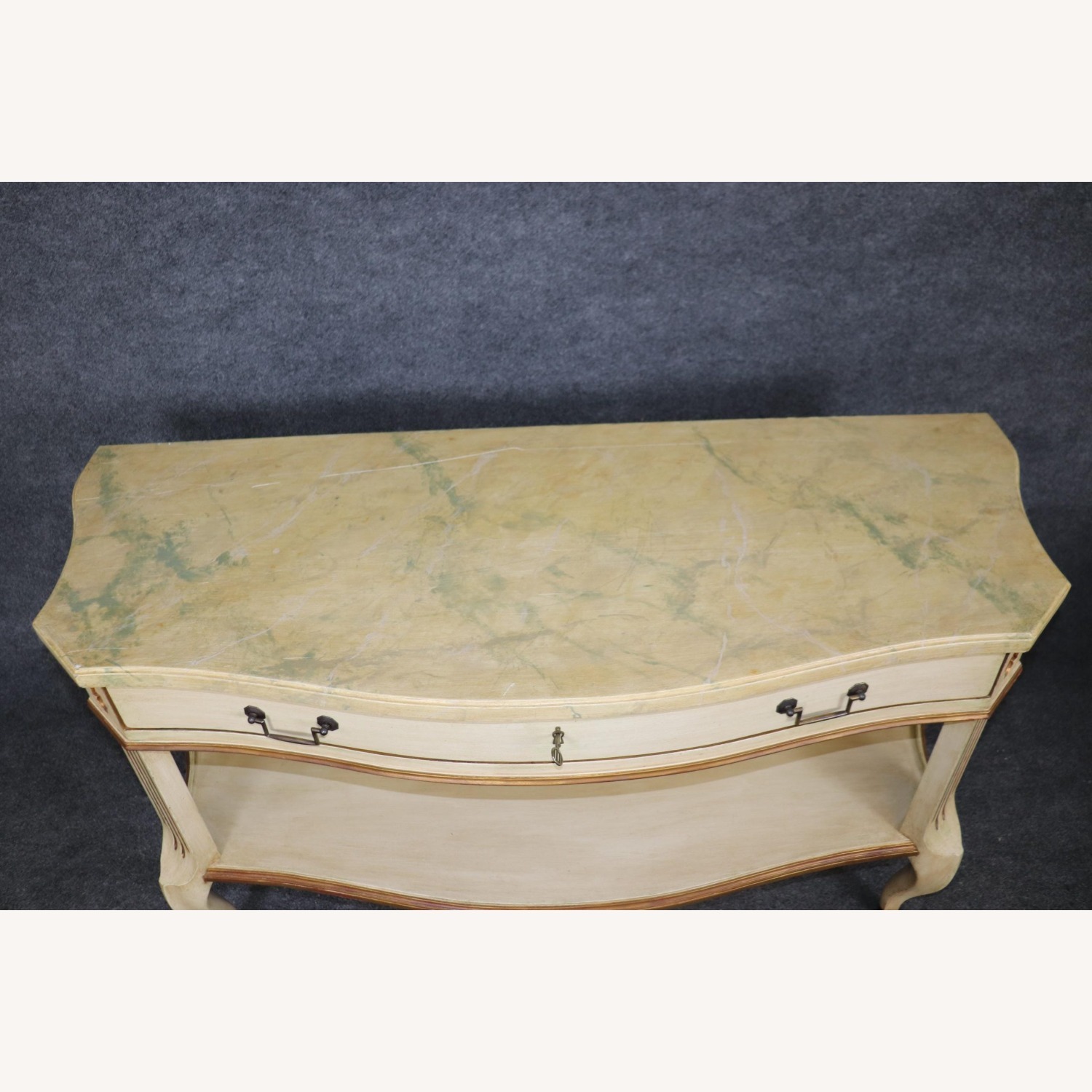 Vintage Faux Marble Top Console Tables - image-4