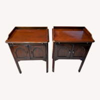 Drexel Dark Brown Wood Nightstands
