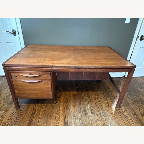 Used Jens Risom MCM Mid Century Walnut Executive Desk for sale on AptDeco