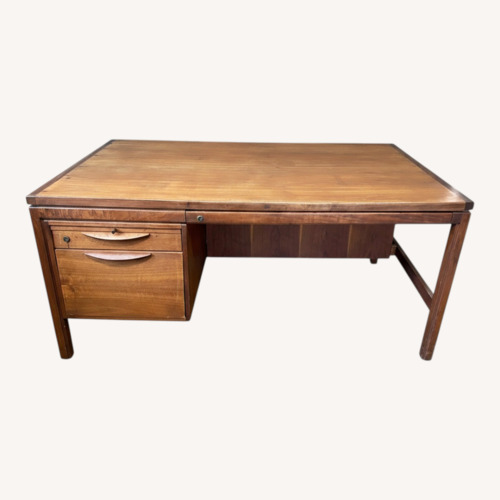 Used Jens Risom MCM Mid Century Walnut Executive Desk for sale on AptDeco