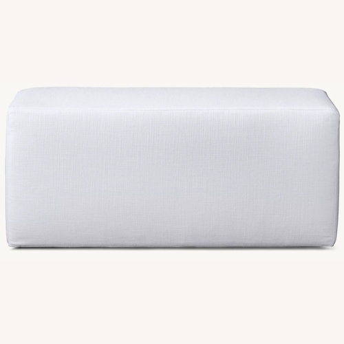 Used Restoration Hardware Klaus Modular Pouf - White/Ivory, 39.5" for sale on AptDeco
