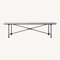 Restoration Hardware Flatiron Natural Marble Dining Table