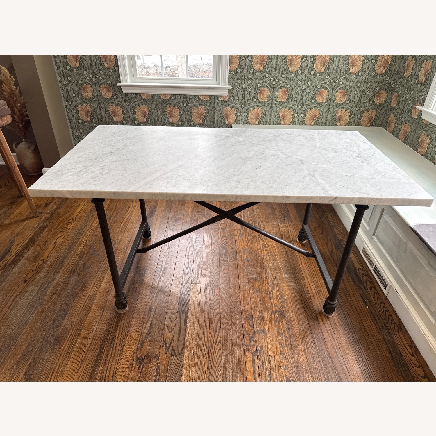 Restoration Hardware Flatiron Natural Marble Dining Table - image-1