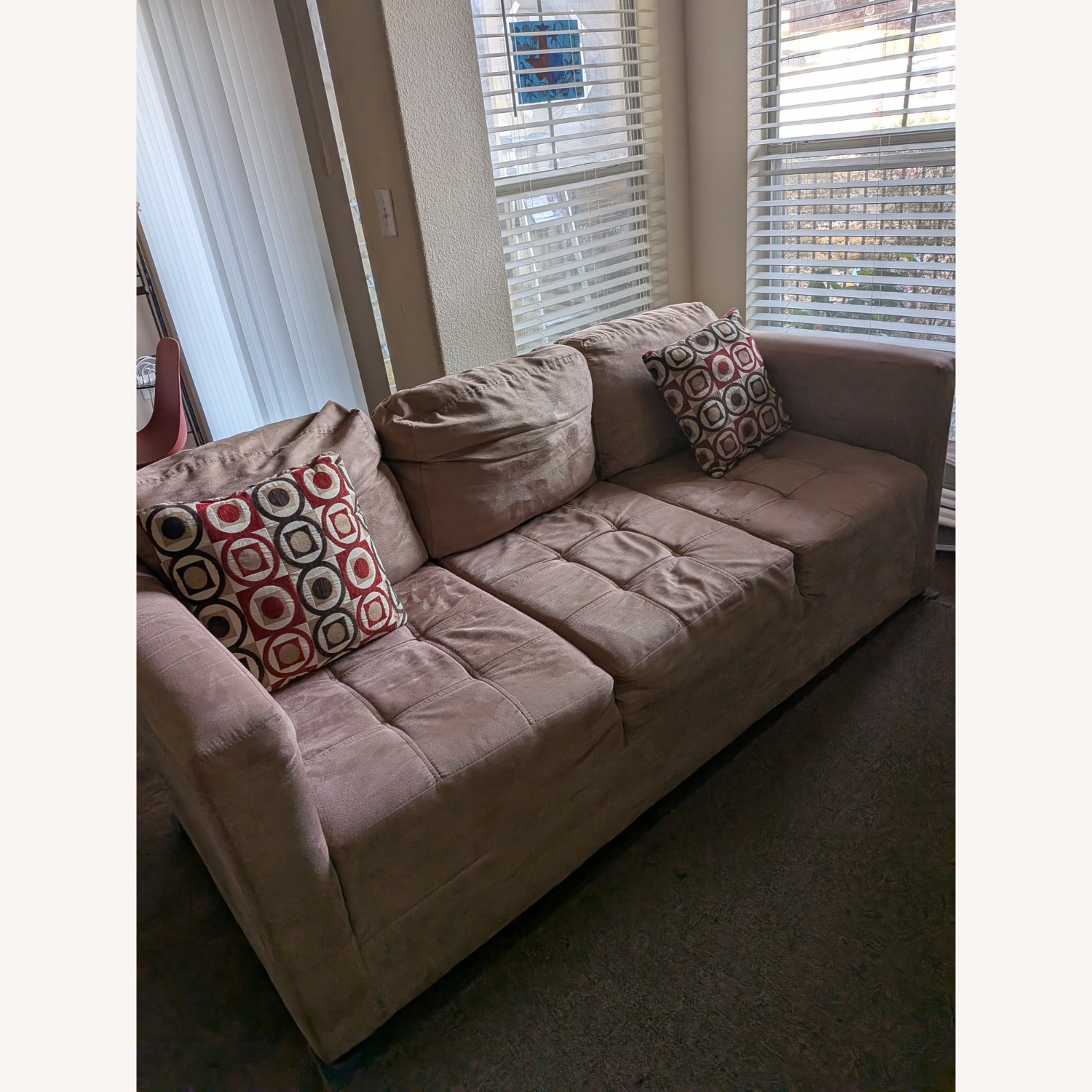 Wayfair Light Gray Fabric 3+ Seater Sofa - image-3