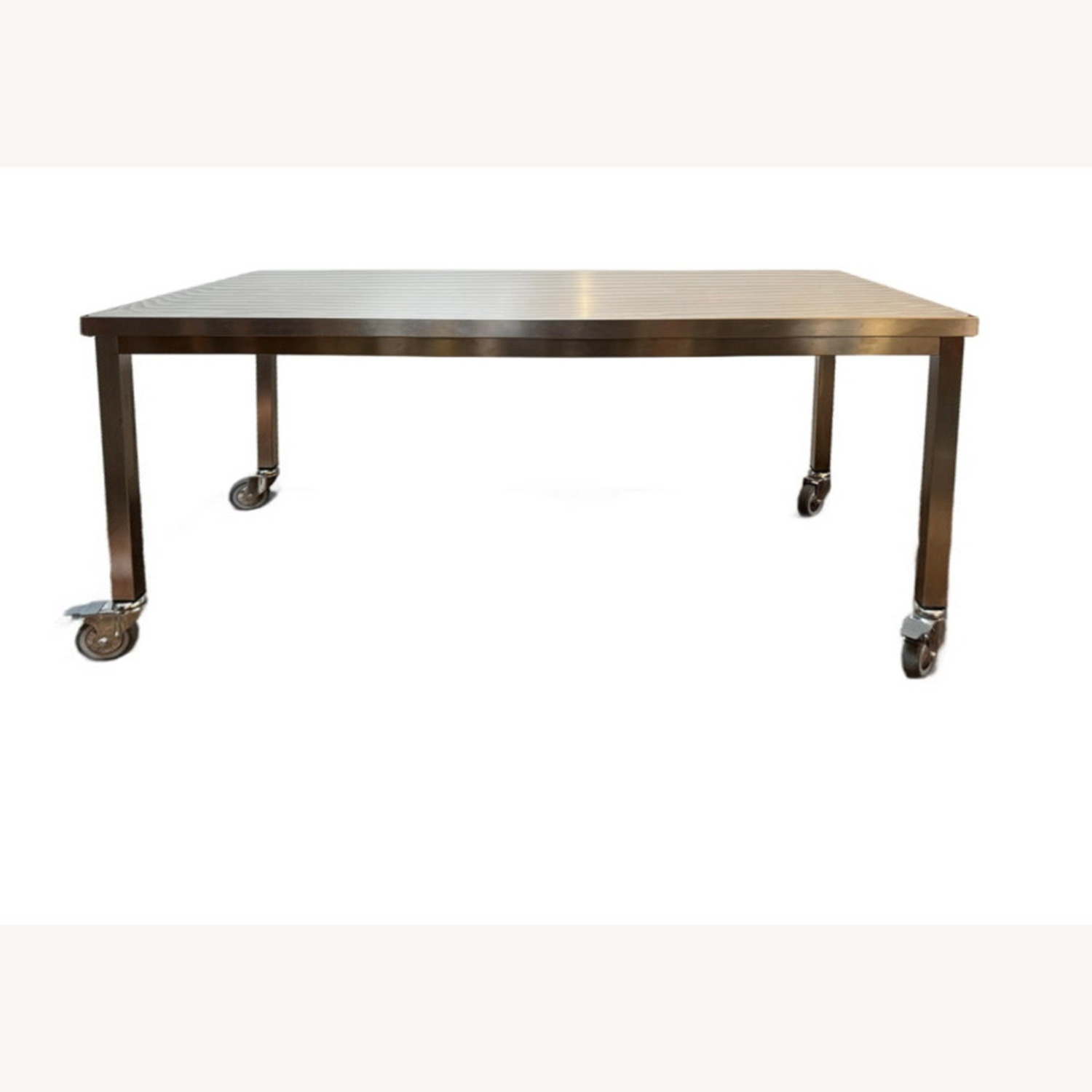 Stainless Steel Rolling Table Silver Metal Desk - image-3