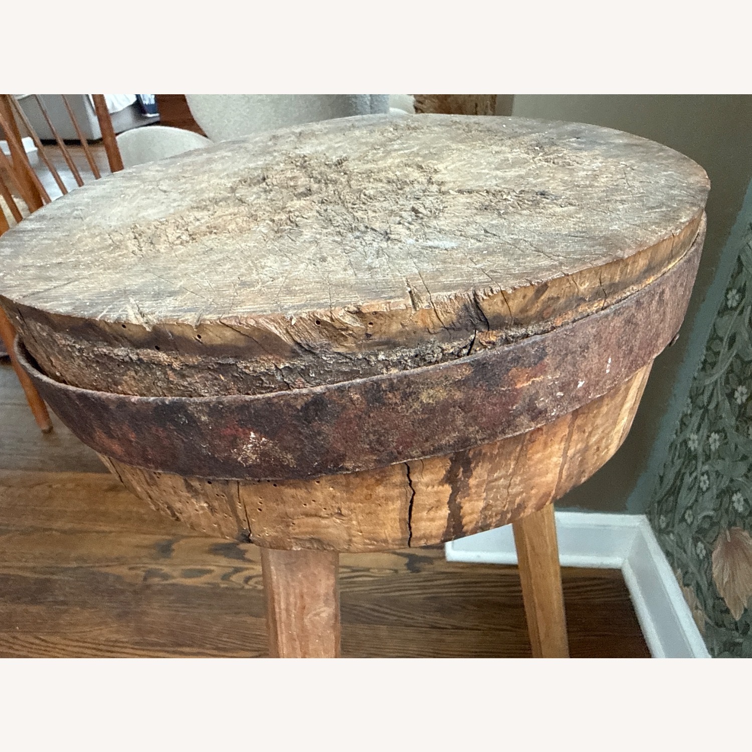 Primitive Antique Butcher Block Stand Side Table - image-6