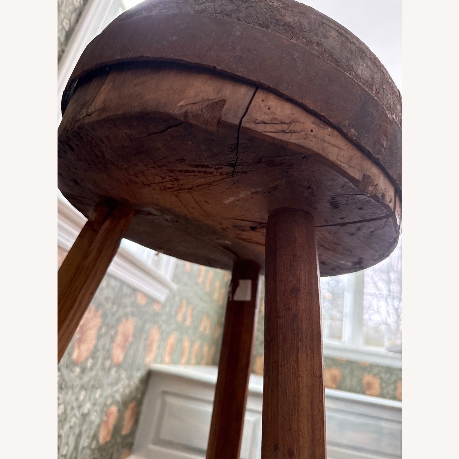 Primitive Antique Butcher Block Stand Side Table - image-5