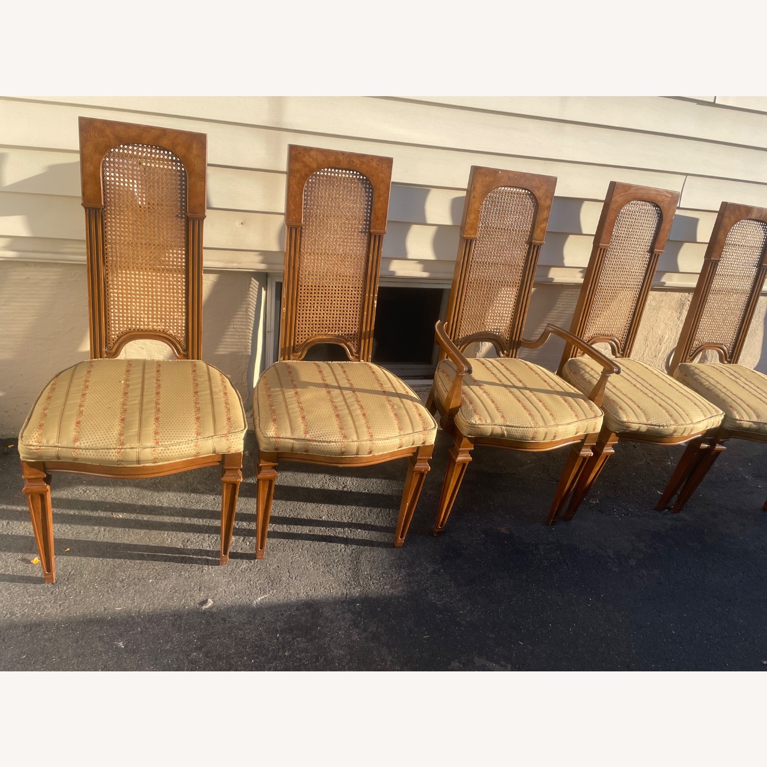 Antique Canned Back Dining Chairs - image-4
