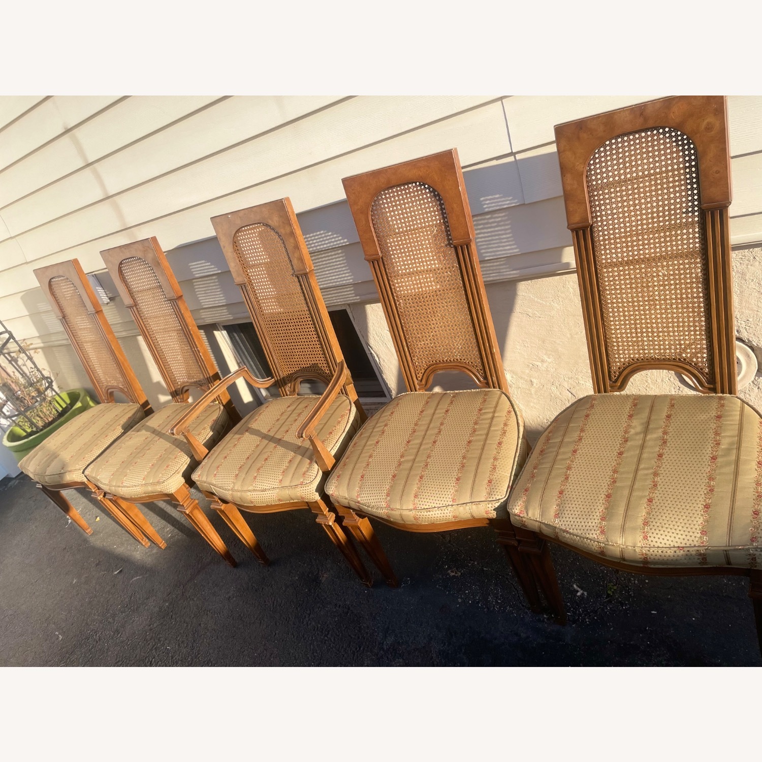 Antique Canned Back Dining Chairs - image-5