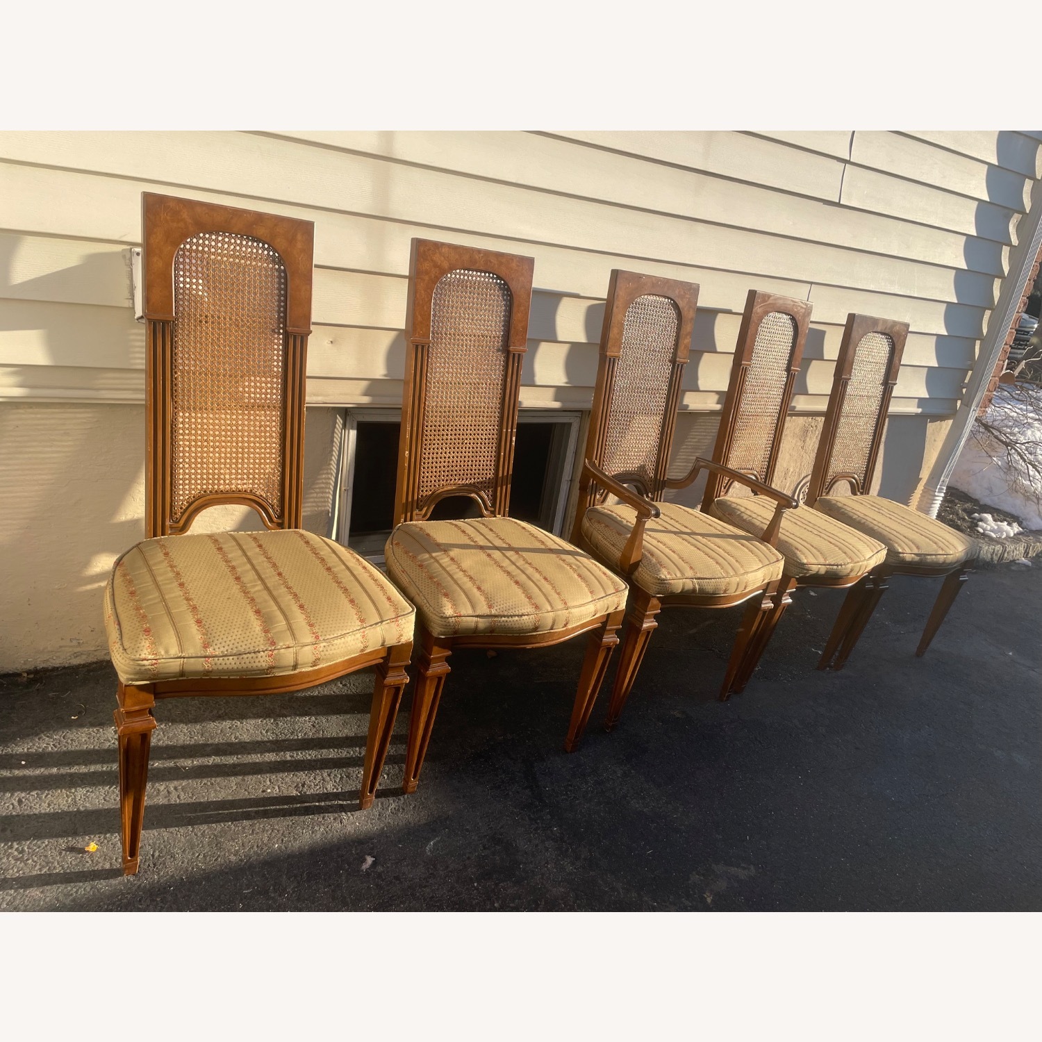 Antique Canned Back Dining Chairs - image-6