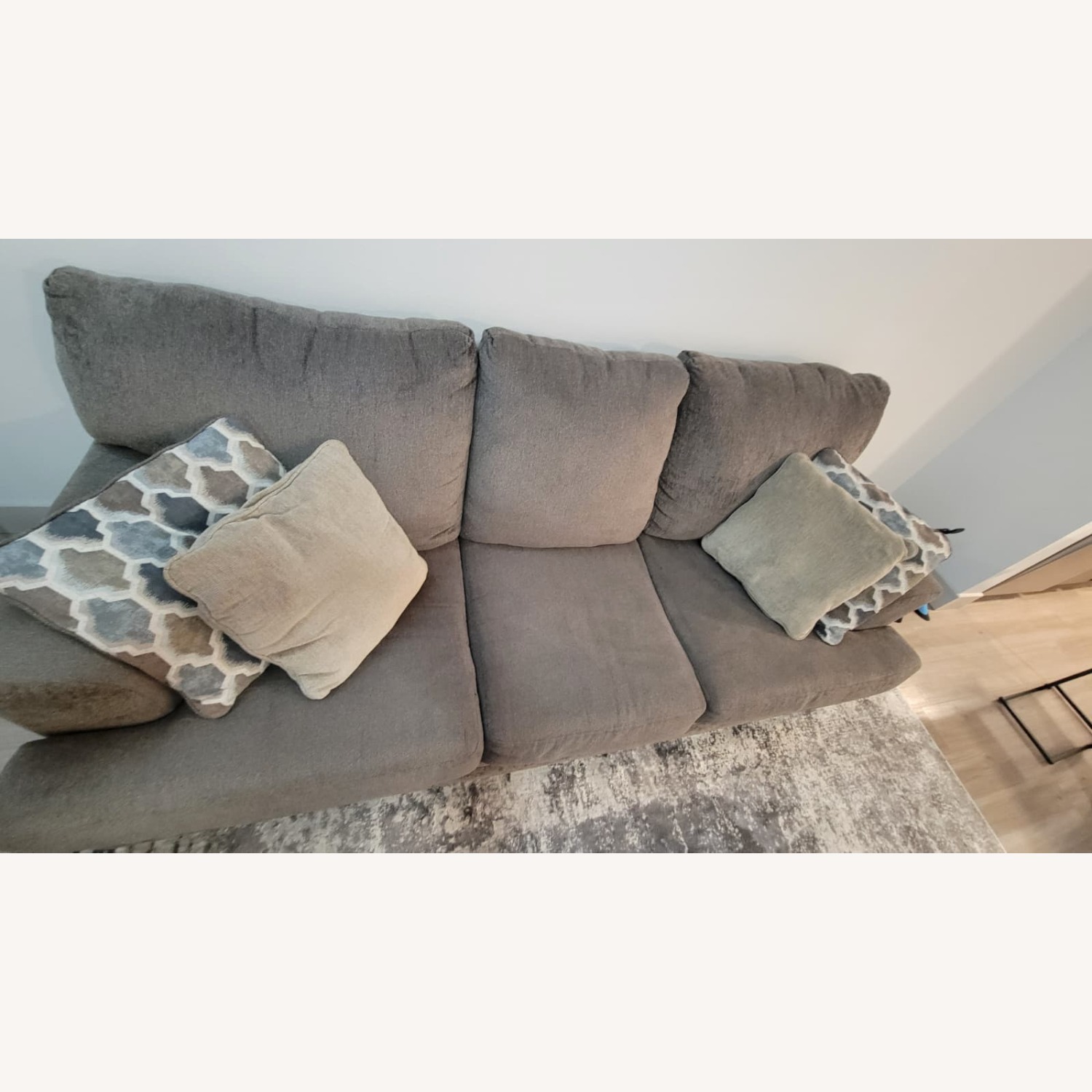 Light Brown Fabric 3+ Seater Sofa - image-3