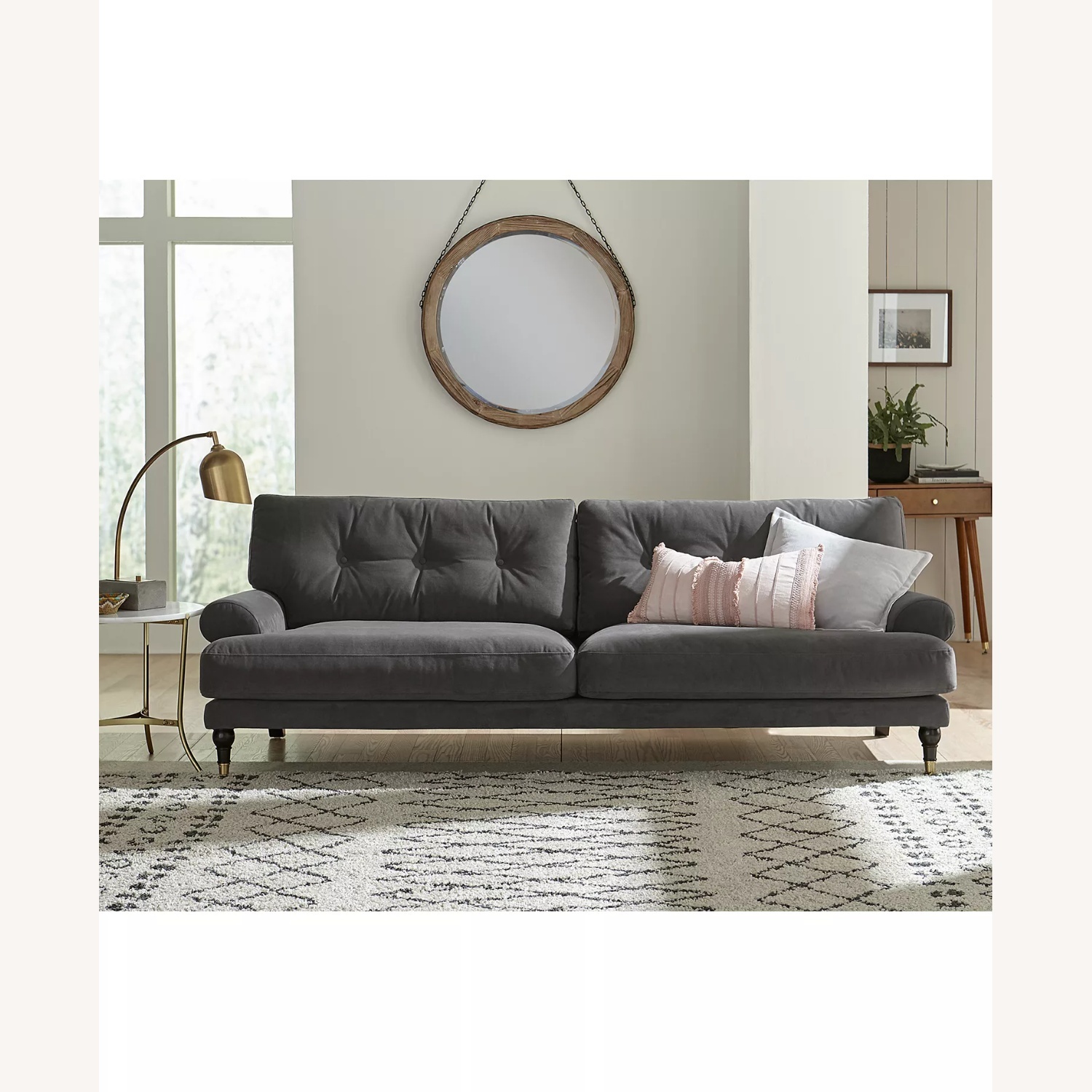 Macy's Dark Gray Fabric 3+ Seater Sofa - image-6