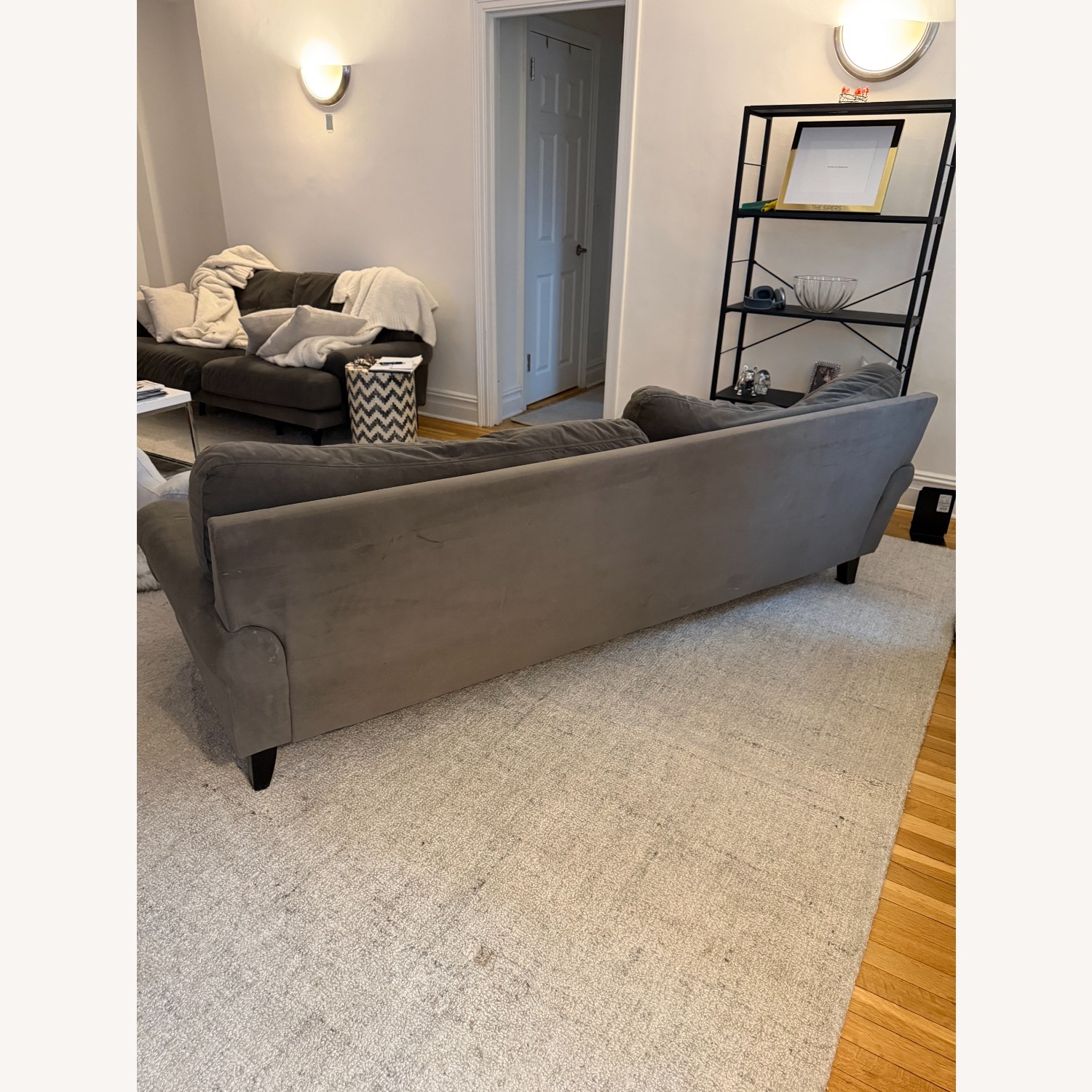 Macy's Dark Gray Fabric 3+ Seater Sofa - image-5