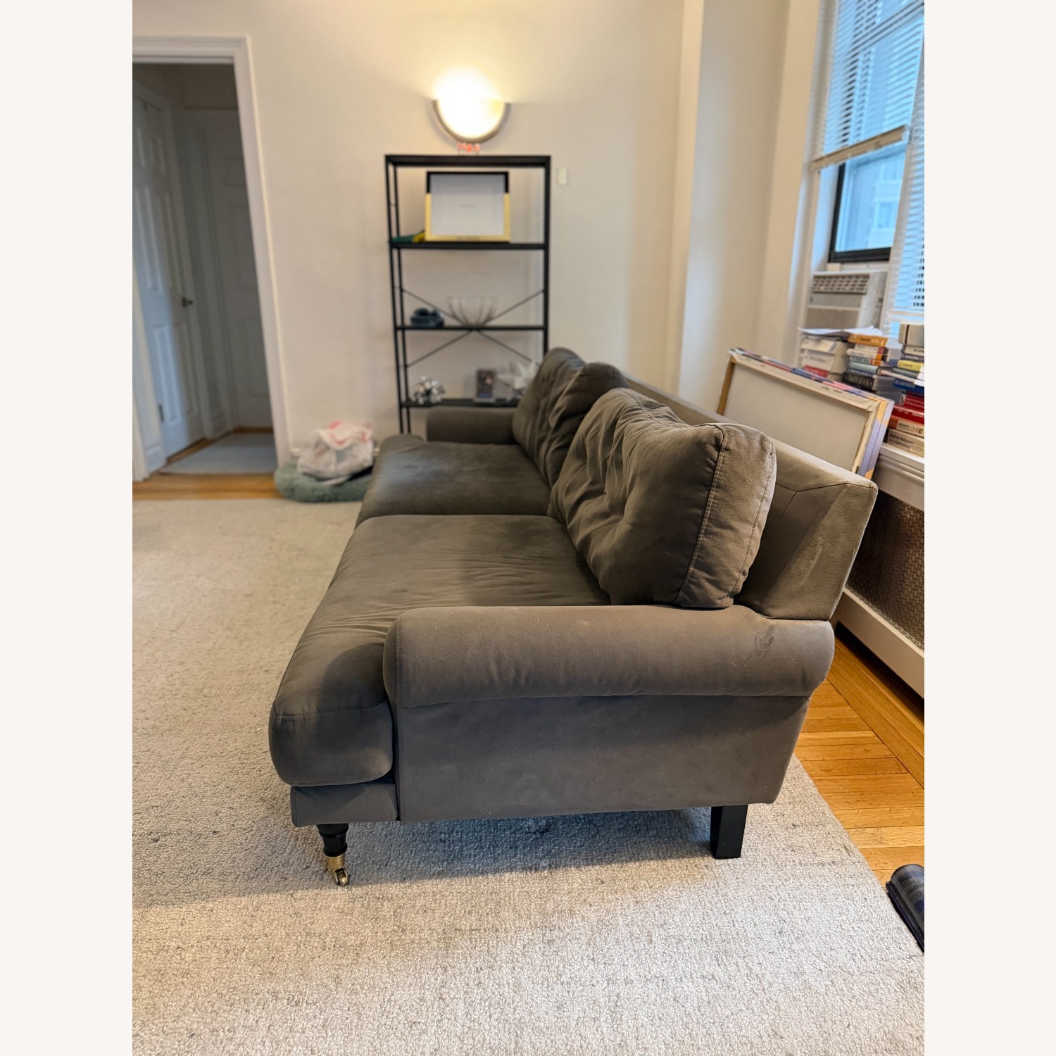 Macy's Dark Gray Fabric 3+ Seater Sofa - image-4