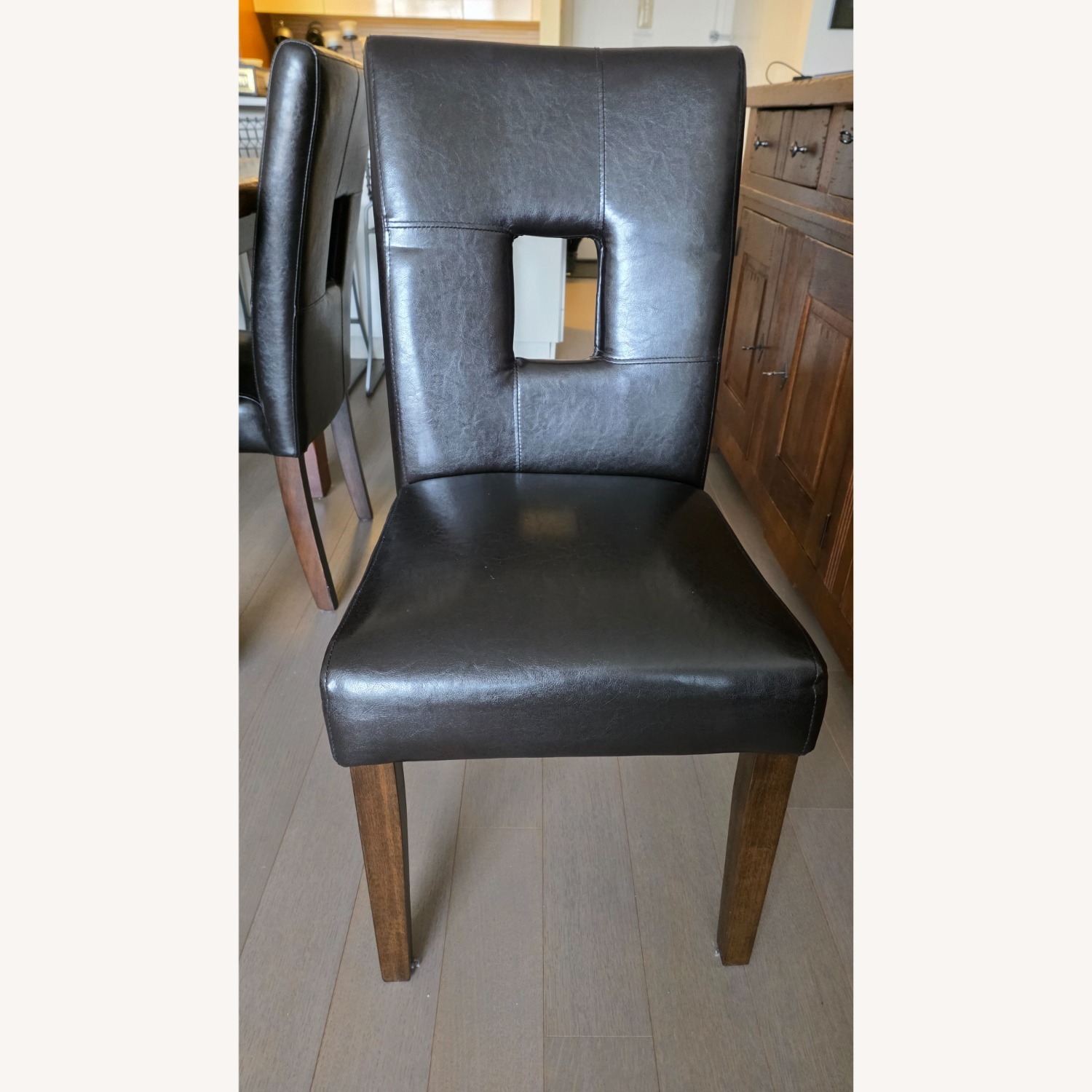 Faux Leather Dining Chairs Set of 6 - image-3