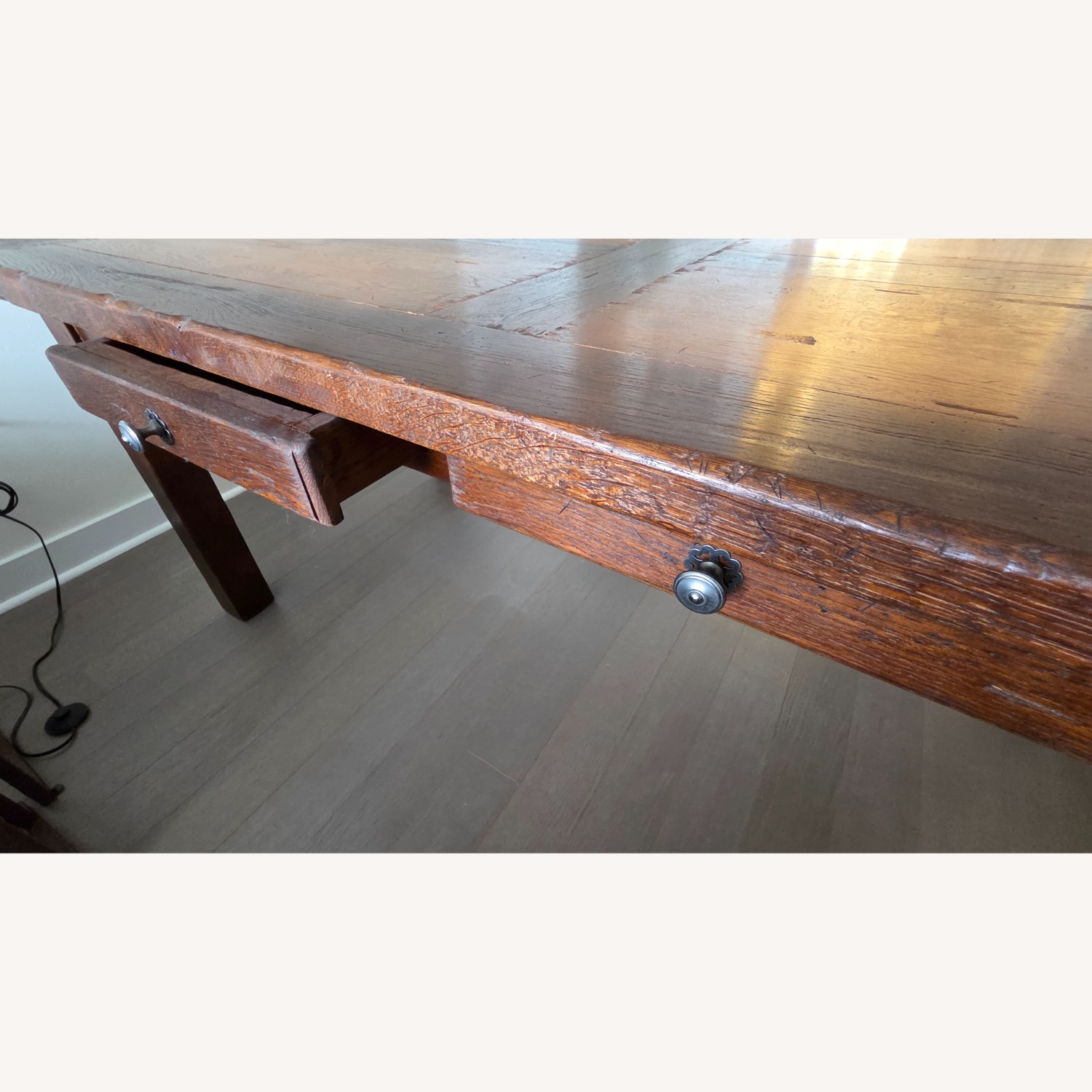 Dk Brown Wood Dining Table - image-3