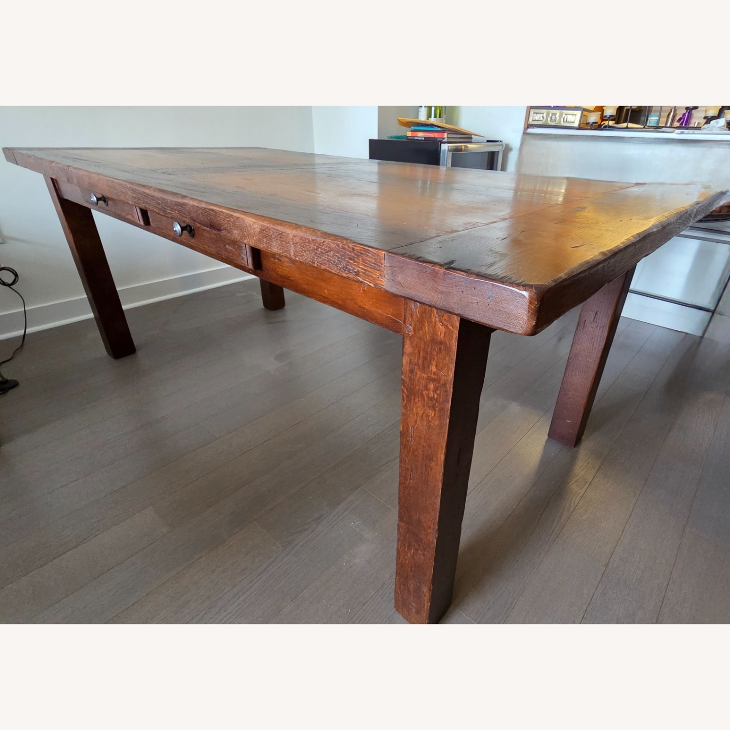 Dk Brown Wood Dining Table - image-1