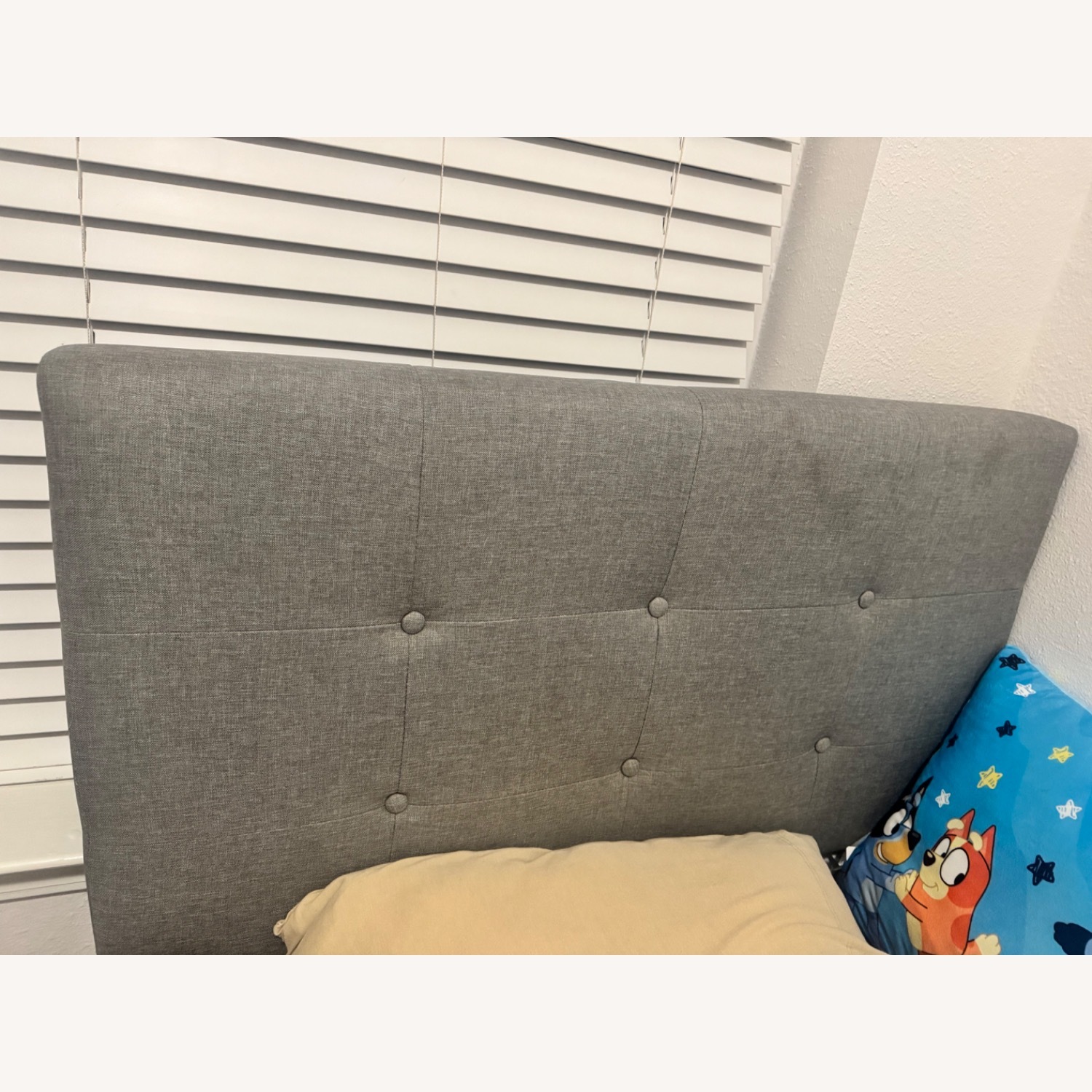 Light Gray Fabric Full Bed - image-3