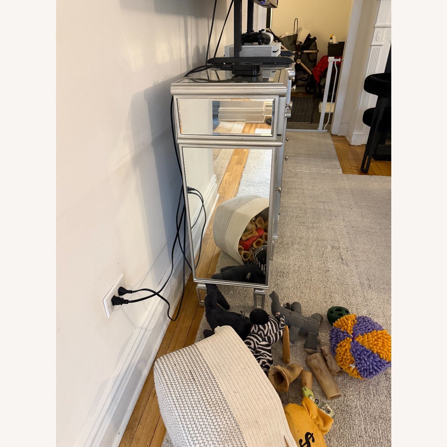 Wayfair Etta Avenue Silver Wood Media Storage - image-2