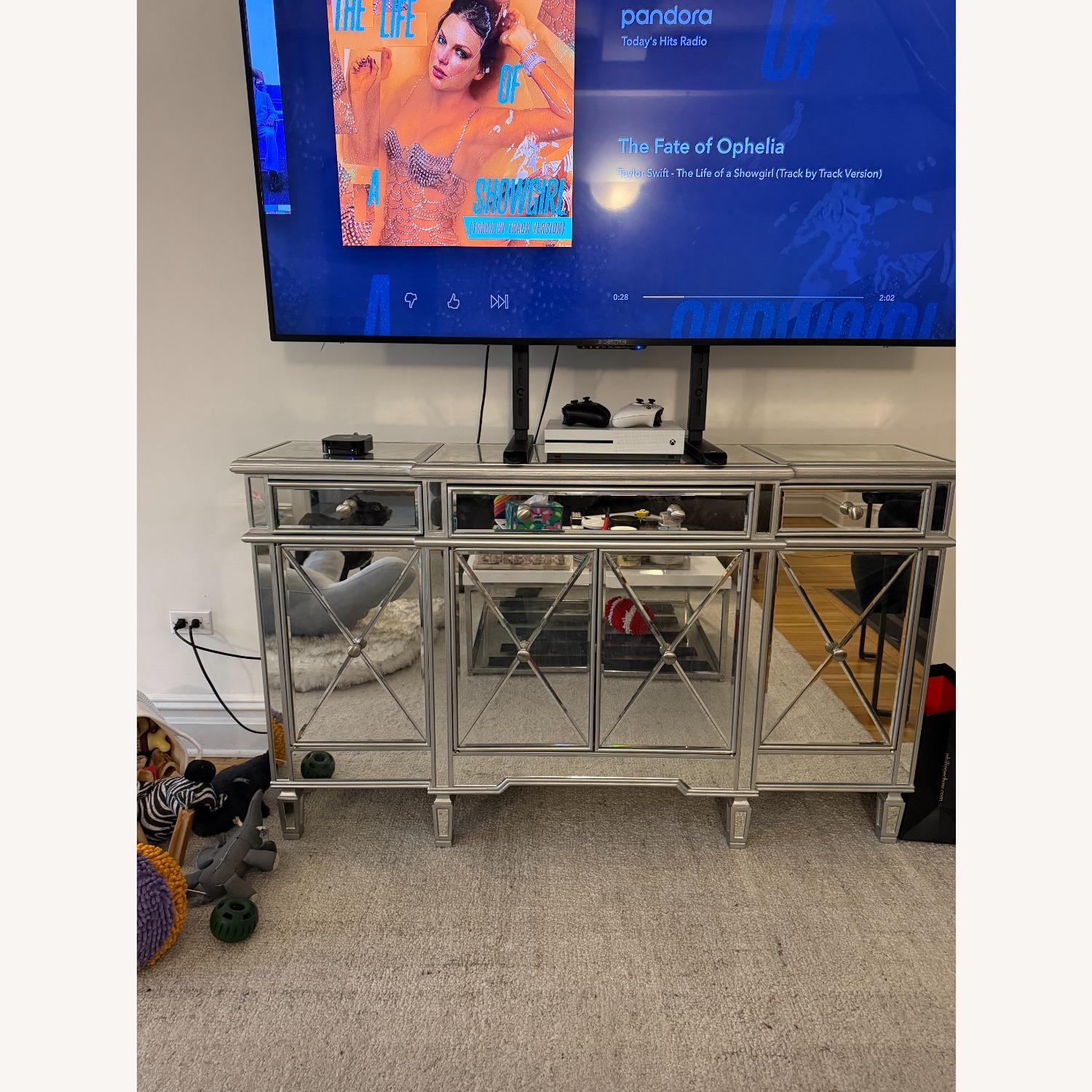 Wayfair Etta Avenue Silver Wood Media Storage - image-1