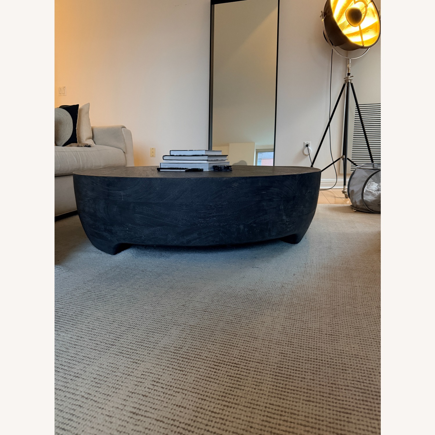 Restoration Hardware Dark Gray Wood Coffee Table - image-2