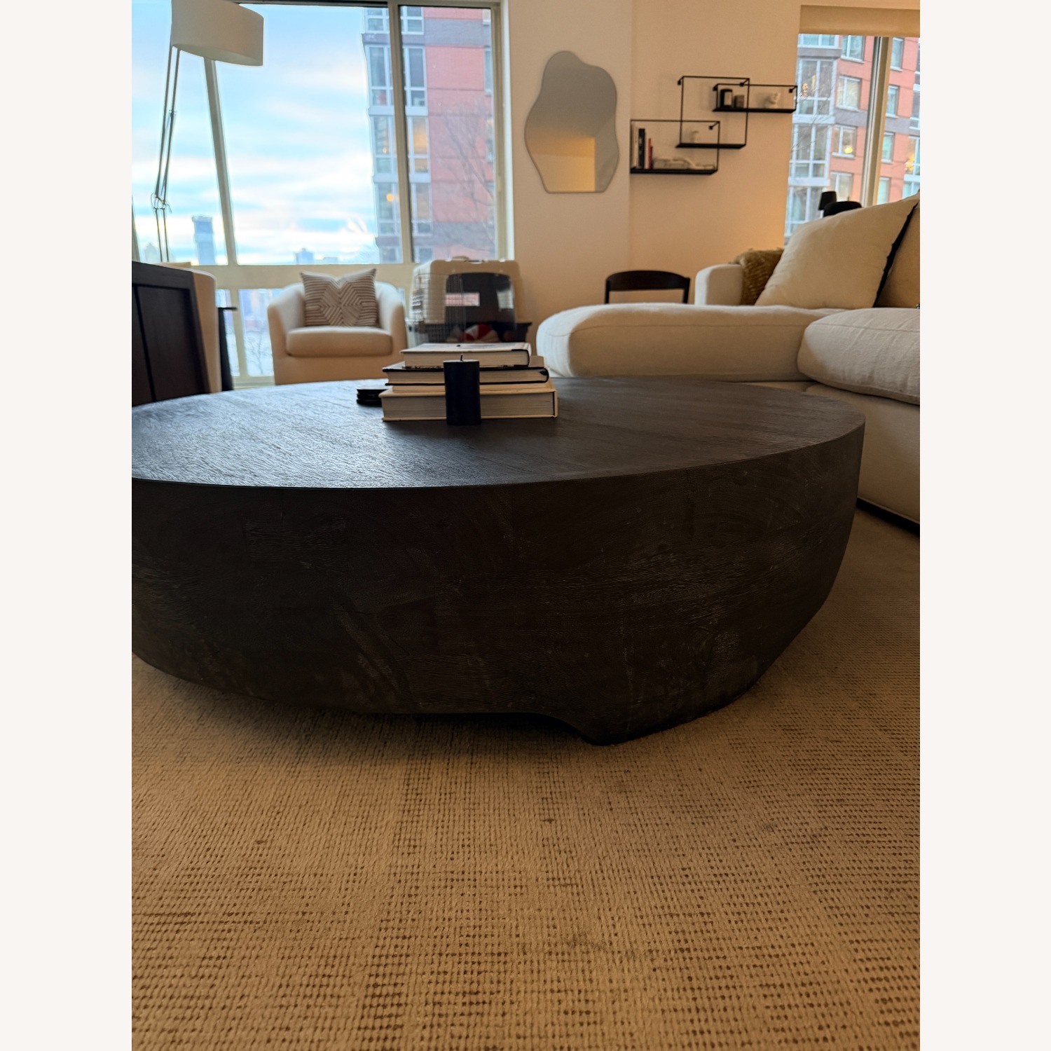 Restoration Hardware Dark Gray Wood Coffee Table - image-3