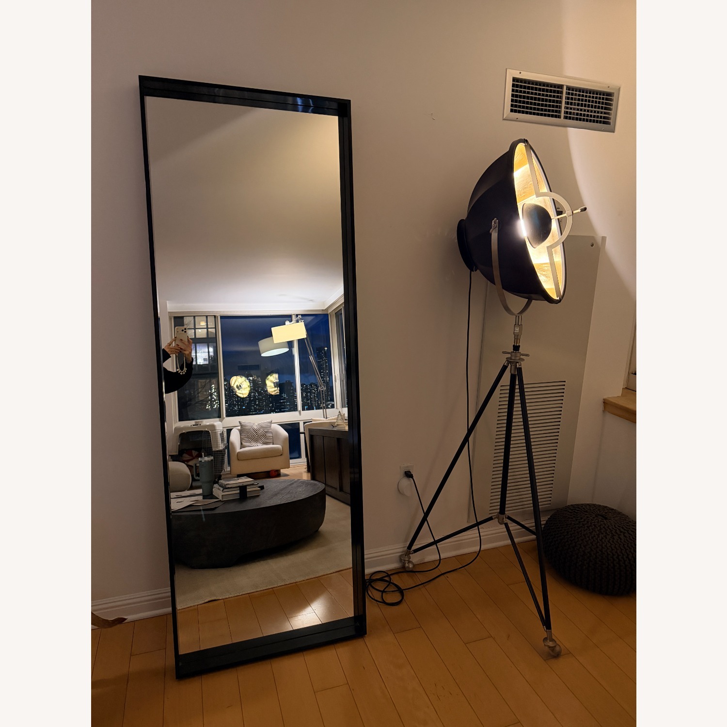 Restoration Hardware Black Floor Mirror - image-1
