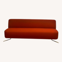Red Bench Metal and Wool Fabric 