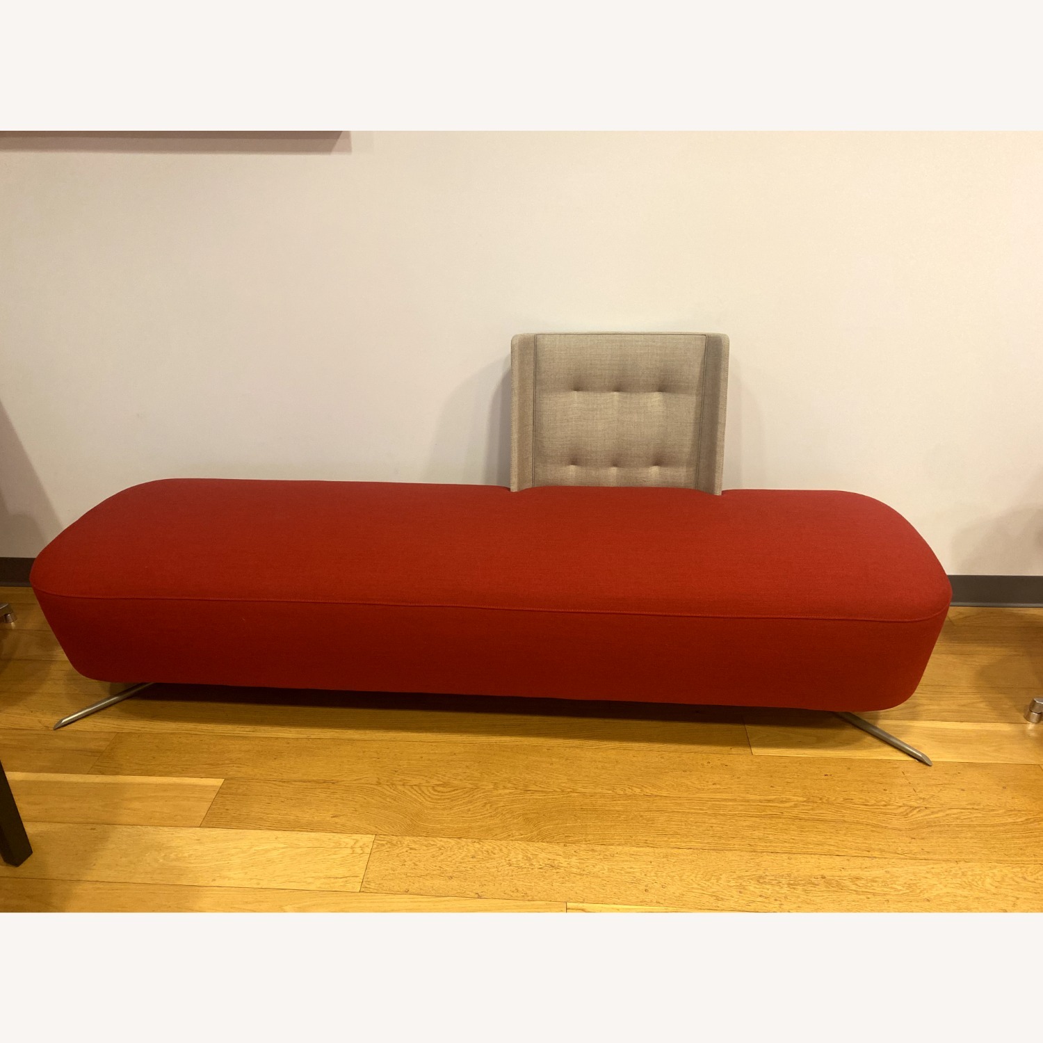 Red Bench Metal and Wool Fabric  - image-2