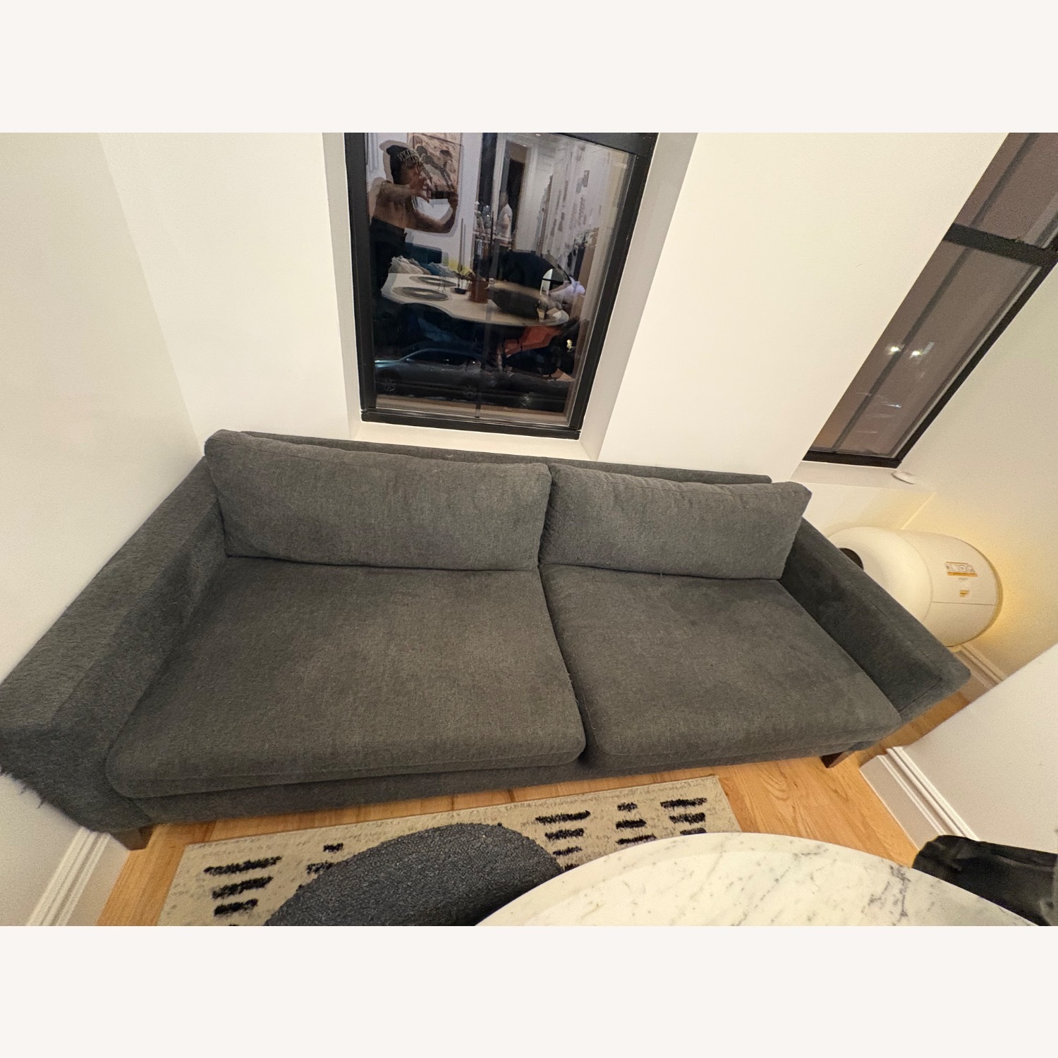 AllModern Light Gray Fabric 2 Seater Sofa - image-2