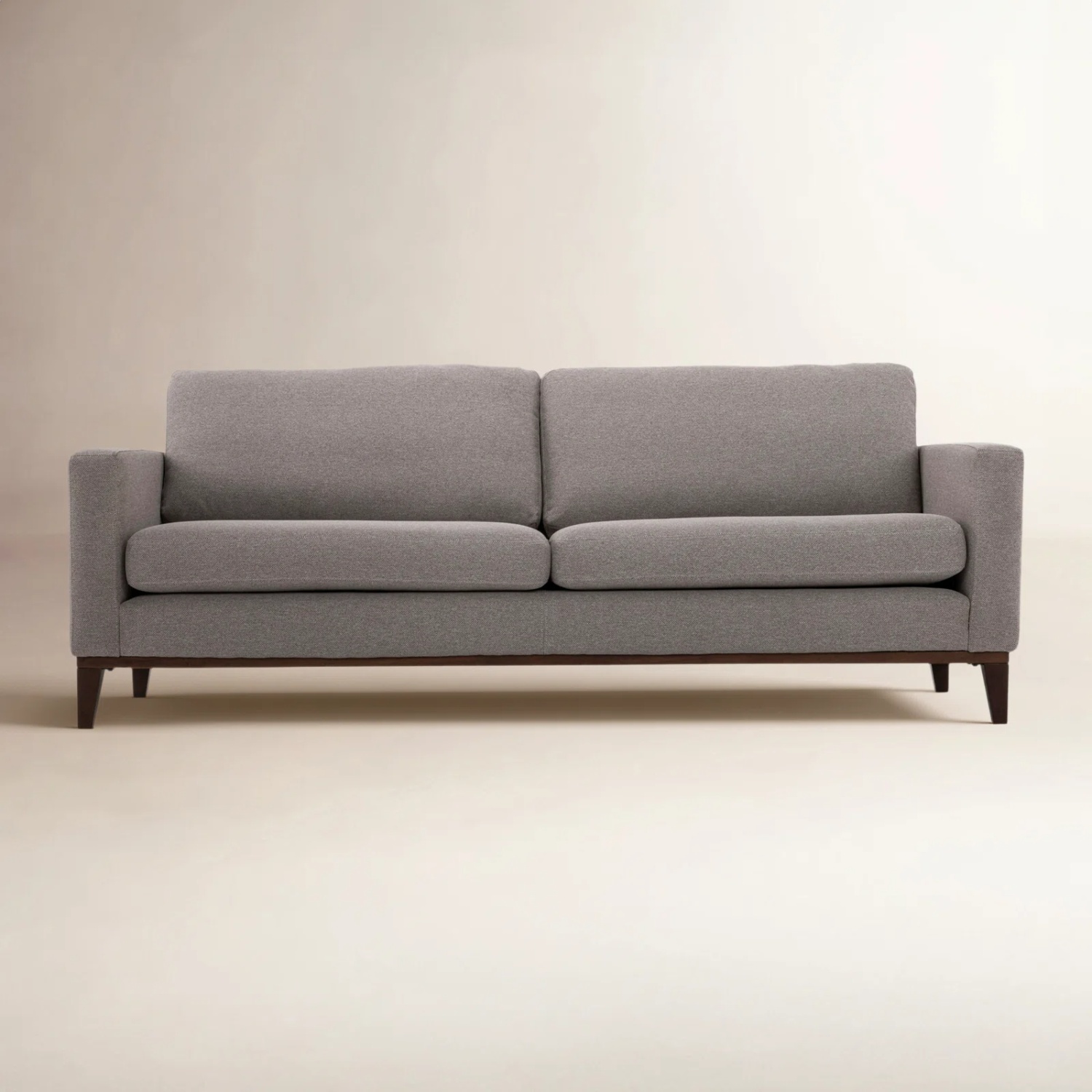 AllModern Light Gray Fabric 2 Seater Sofa - image-4