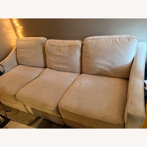 Used Light Brown Cotton 3+ Seater Sofa for sale on AptDeco
