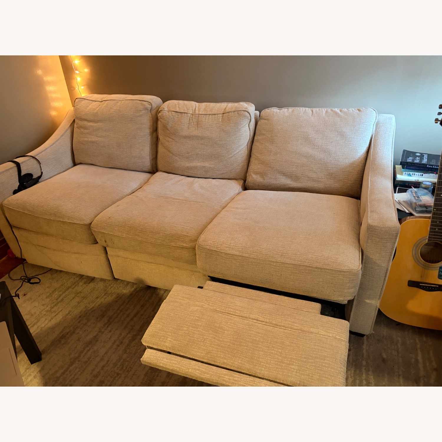 Light Brown Cotton 3+ Seater Sofa - image-2