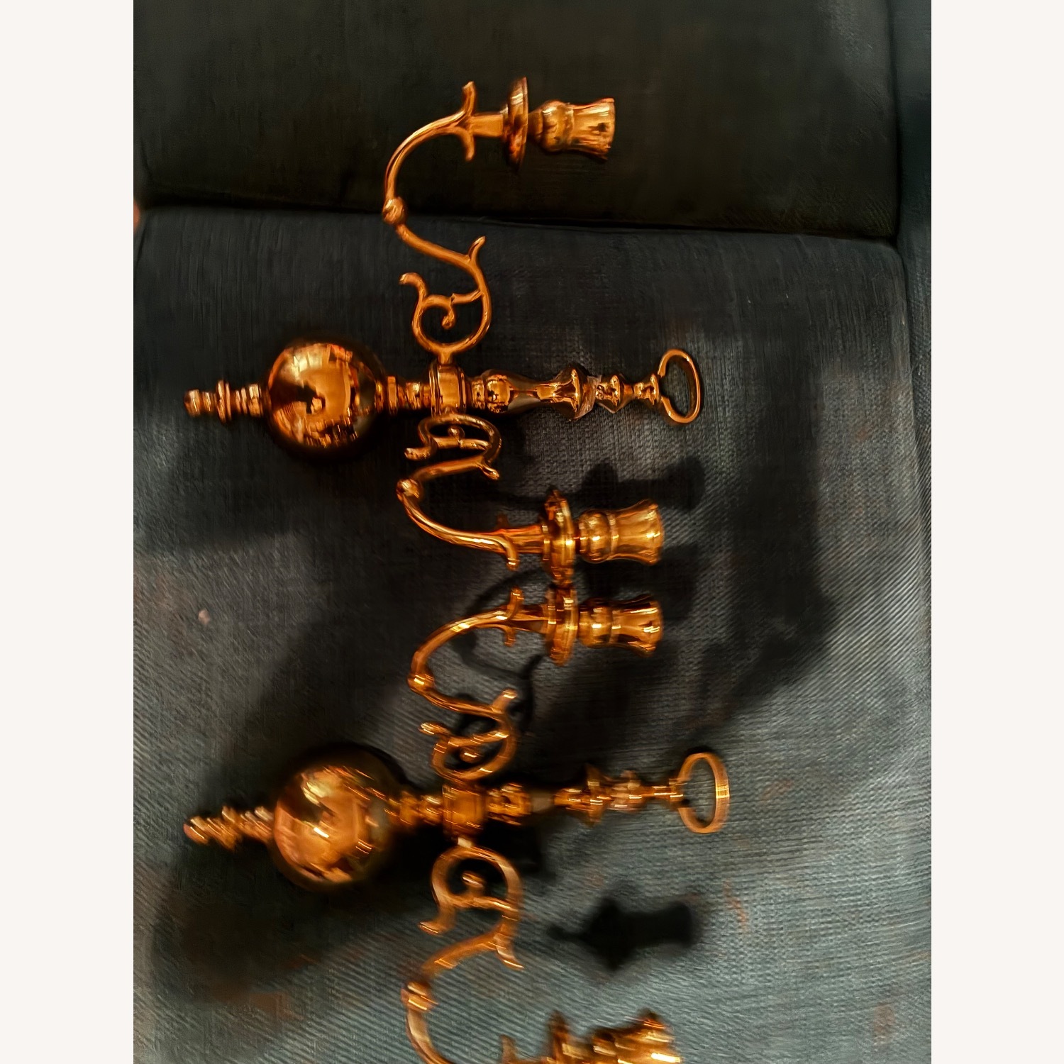 Gold Solid Brass Wall Candle Holders - image-3